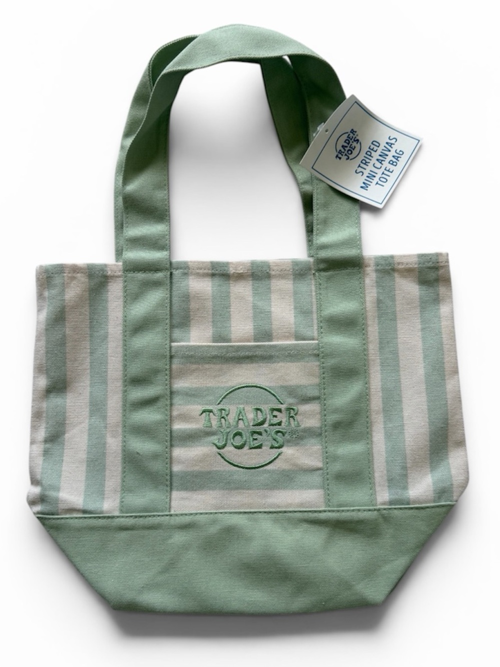 BNWT - Trader Joe's Striped Canvas Tote - Set of four - pink, green, blue, tan - Picture 3 of 5